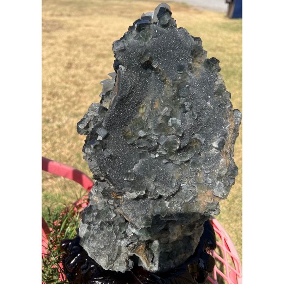 XL Sugar Fluorite Specimen w/Calcite - Picture 9 of 11